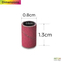 ManiPedi Sanding Band Neon Orange -Nail Color Room Shop NeonManiPedi Dimensions 08