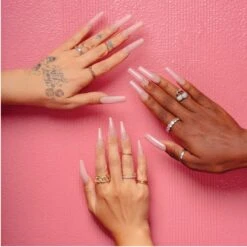 Chaun Legend Neutrals "Chaun" Sculpted Extra Long Tapered Coffin - 10 Sizes -Nail Color Room Shop Weblifestyle Photo 07